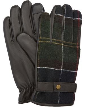 Barbour Newbrough Waterproof Leather Touchscreen Gloves - Black
