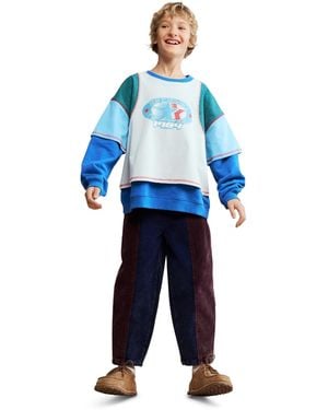 Desigual Boys's Patchwork Denim Pants - Blue