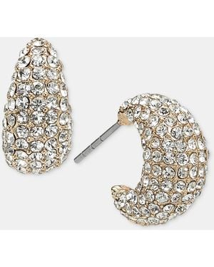 On 34th Small Pave C-hoop Earrings - Metallic
