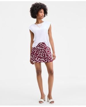 On 34th Geo Puzzle Print A-line Mini Skirt - Red