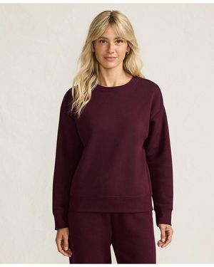 Lands' End Relaxed Serious Sweats Long Sleeve Crewneck Sweatshirt - Purple