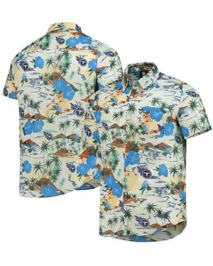 FOCO Tennessee Titans Paradise Floral Button-up Shirt - Natural