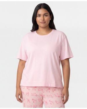 Hue Plus Size Short-sleeve Candied Boxy Sleep T-shirt - Pink