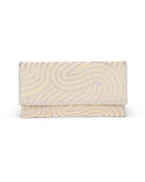 Badgley Mischka Woman's Tina Beaded Swirl Envelope Clutch - Natural