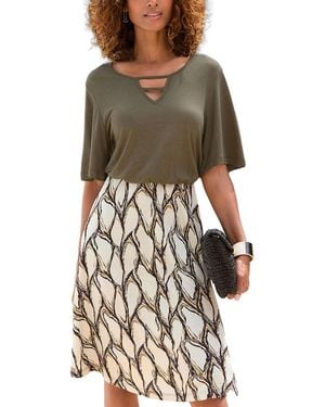 Lascana Short-sleeve A-line Mini Dress - Multicolor