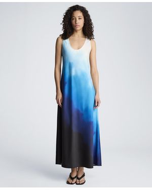 Kenneth Cole Scoop Neck Long Slip Dress - Blue