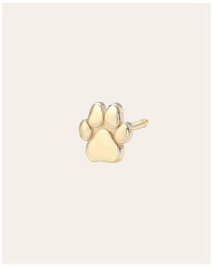 Zoe Lev 14k Gold Tiny Paw Stud Earring (single) - Natural