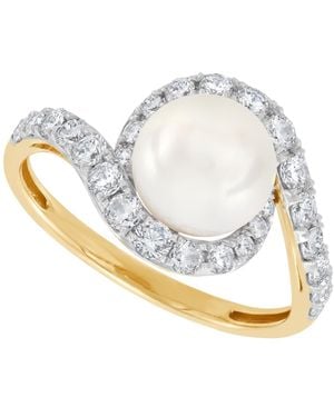 Grown With Love Lab-grown Diamond And Cultured Freshwater Pearl Ring 3/4 Ct. T.w. - White