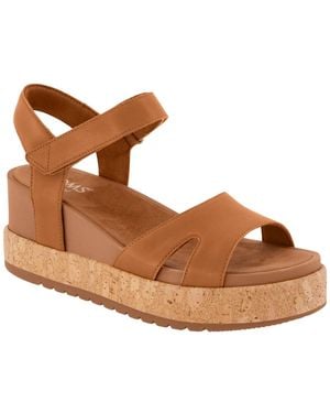 TOMS Alana Open Toe Wedge Sandals - Brown