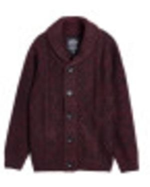 Xray Jeans Boys Cable Knit Shawl Cardigan - Purple