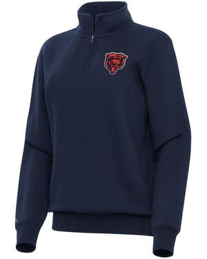 Antigua Chicago Bears Victory Quarter-zip Top - Blue