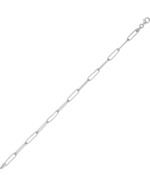 Spero London Sterling Rectangular Large Chain Bracelet - White