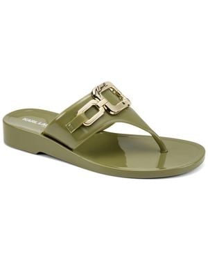KARL LAGERFELD Vardice Slip-on Flat Thong Sandals - Green