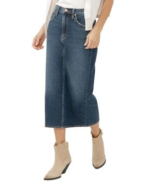Silver Jeans Co. Side Slit Denim Midi Skirt - Blue