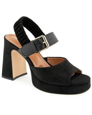 Christian Siriano Finzee Velvet Platform Sandal - Black