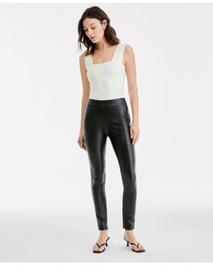BarIII Faux-leather leggings - White
