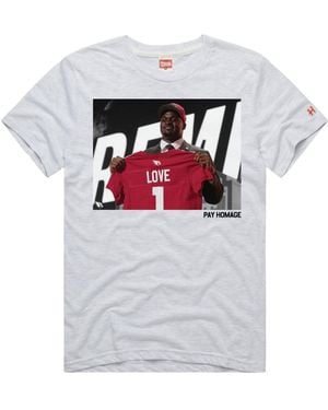 Homage And Arizona Cardinals Jeremiyah Love Screen-print Relaxed-fit Tri-blend T-shirt - Gray