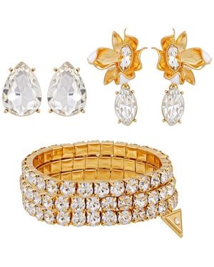 Guess 3-pc. Rose Gold-tone Bracelet And Stud Earrings Set - Metallic