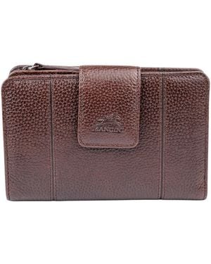 Mancini Fifth Avenue Rfid Secure Zipper Clutch - Brown