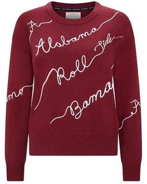 KADYLUXE Alabama Tide Love Note Embroidered Pullover Sweater