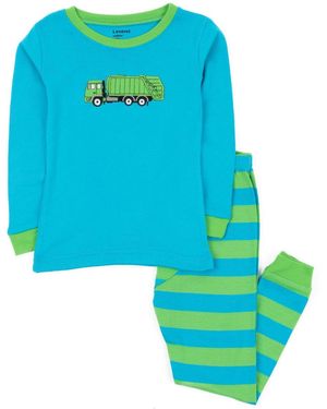 Leveret Toddler Boys Two-piece Cotton Long Sleeve Shirt And Pants Pajama Set - Blue