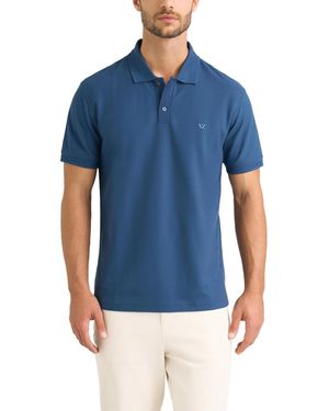 Velez Semi-fit Polo Shirt With Jacquard Detail - Blue