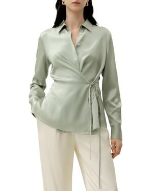 LILYSILK Convertible Silk Charmeuse Shirt - Green