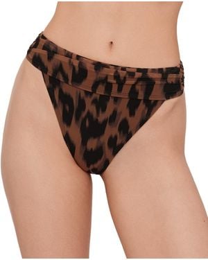 Steve Madden High-leg Ruched Band Swim Bottoms - Black