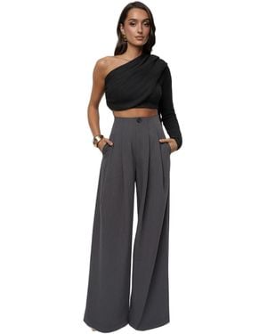 JLUXLABEL Polished Pleat Trouser - Blue
