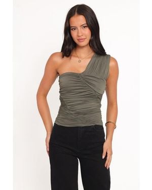 Petal & Pup Phelps One Shoulder Top - Gray