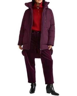 UNIVERSAL STANDARD Plus Size Matterhorn Mid Hooded Puffer - Purple