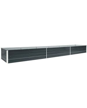 Vidaxl Garden Raised Bed Galvanized Steel 189"x31.5"x17.7" - Black