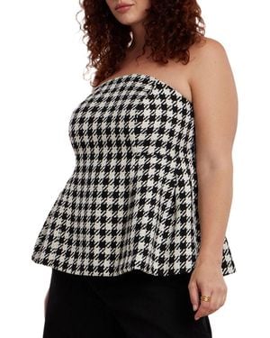 Eloquii Plus Size Houndstooth Bustier - Black