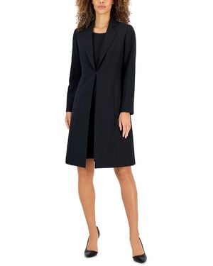 Le Suit Crepe Topper Jacket & Sheath Dress Suit Set - Black