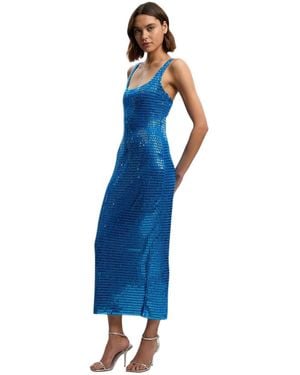 Karen Millen Crystal Embellished Jersey Midi Dress - Blue