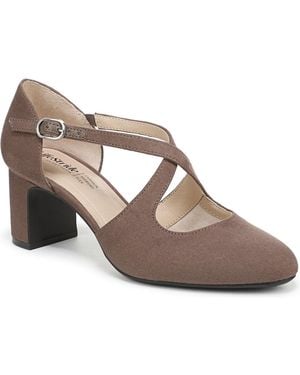 LifeStride Tracy Crisscross Block Heel Pumps - Brown