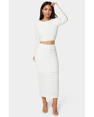 Bebe Ruffle Lace Two Piece Skirt Set - White