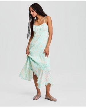 And Now This Textured Scoop-neck Slip Dress - Multicolor