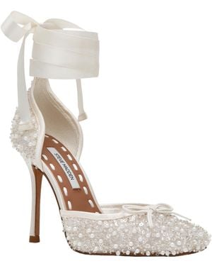 Steve Madden Larina-r Lace-up High-heel Ballet Pumps - White