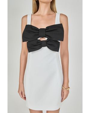 Endless Rose Bow Cutout Mini Dress - Black