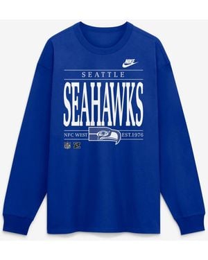 Nike Seattle Seahawks Red Zone Max90 Long-sleeve Relaxed-fit T-shirt - Blue