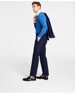 Michael Kors Solid Classic Fit Pants - Blue