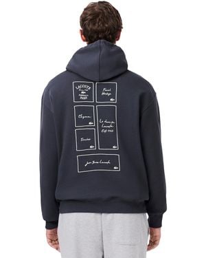 Lacoste Classic-fit Graphic Hoodie - Blue