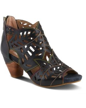 L'ARTISTE L Artiste S Icon Laser-cut Leather Bootie - Black
