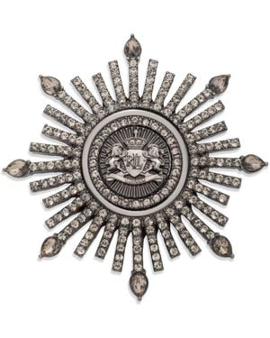 Ralph Lauren Two-tone Crystal Crest Burst Pin - Metallic