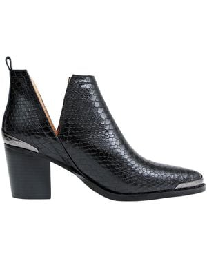 Belle & Bloom Austin Croc Embossed Ankle Boot - Black