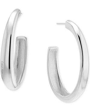 Calvin Klein Medium Modern Purity C-hoop Earrings - White