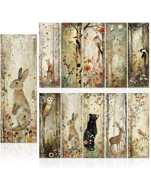 Gnuadz Chinoiserie Floral Bookmarks Set - Metallic