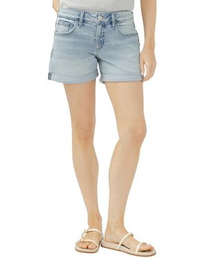 Silver Jeans Co. Boyfriend Mid-rise Shorts - Blue