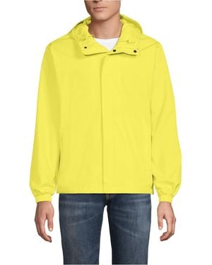Lands' End Squall Waterproof Packable Rain Jacket - Yellow